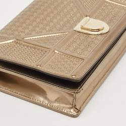 Pre Owned Dior Gold Leather Diorama Wallet on Chain