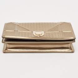 Pre Owned Dior Gold Leather Diorama Wallet on Chain