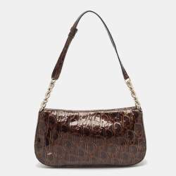 مملوكة مسبقًا Dior Brown Diorissimo Patent Leather Malice Hobo