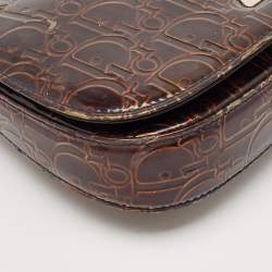 مملوكة مسبقًا Dior Brown Diorissimo Patent Leather Malice Hobo