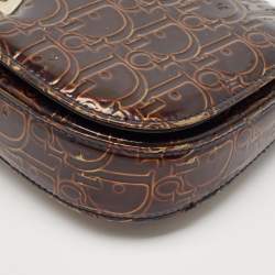 مملوكة مسبقًا Dior Brown Diorissimo Patent Leather Malice Hobo