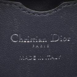 Pre Owned Dior Metallic Blue Micro Cannage Leather Micro Lady Dior Tote