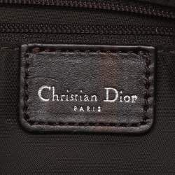 Pre Owned Dior Brown Oblique Coated Canvas, Velvet and Leather Trotter Romantique Satchel