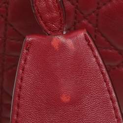 Pre Owned Dior Burgundy Cannage Leather Large Miss Dior Flap Bag