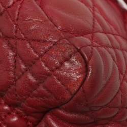 Pre Owned Dior Burgundy Cannage Leather Large Miss Dior Flap Bag