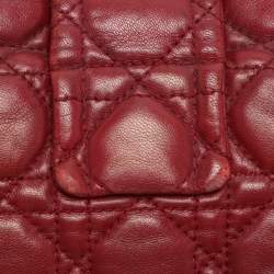 Pre Owned Dior Burgundy Cannage Leather Large Miss Dior Flap Bag