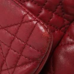 Pre Owned Dior Burgundy Cannage Leather Large Miss Dior Flap Bag