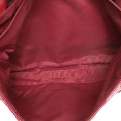 Pre Owned Dior Burgundy Cannage Leather Large Miss Dior Flap Bag