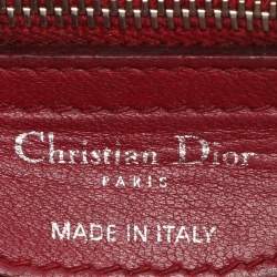 Pre Owned Dior Burgundy Cannage Leather Large Miss Dior Flap Bag