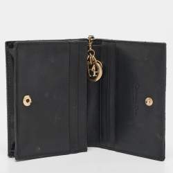 Dior Black Cannage Patent Leather Lady Dior Card Case