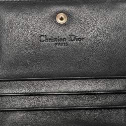 Dior Black Cannage Patent Leather Lady Dior Card Case