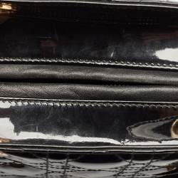 Pre Owned Dior Black Cannage Patent Leather Medium Lady Dior Tote