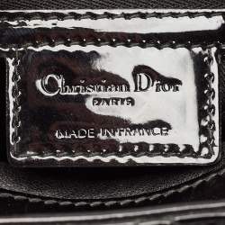 Pre Owned Dior Black Cannage Patent Leather Medium Lady Dior Tote