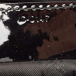 Pre Owned Dior Black Cannage Patent Leather Medium Lady Dior Tote