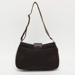Pre Owned Dior Brown Diorissimo Canvas and Leather Street Chic Columbus Shoulder Bag