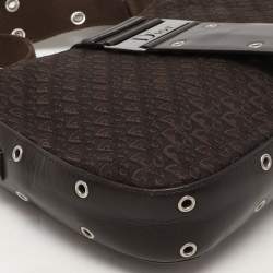 Pre Owned Dior Brown Diorissimo Canvas and Leather Street Chic Columbus Shoulder Bag