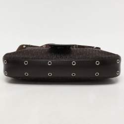 Pre Owned Dior Brown Diorissimo Canvas and Leather Street Chic Columbus Shoulder Bag