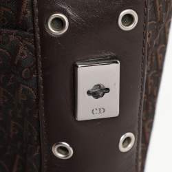 Pre Owned Dior Brown Diorissimo Canvas and Leather Street Chic Columbus Shoulder Bag