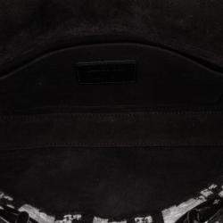 Dior Black Medium Canvas Macro Houndstooth Lady D Joy Bag