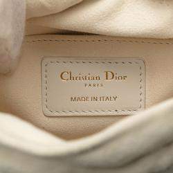 Dior White Small Leather Vibe Drawstring Bucket Bag