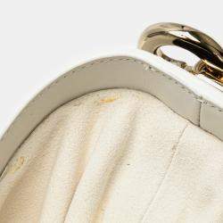 Dior White Small Leather Vibe Drawstring Bucket Bag