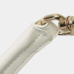 Dior White Small Leather Vibe Drawstring Bucket Bag