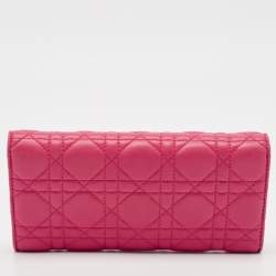 Dior Pink Cannage Leather Miss Dior Continental Wallet