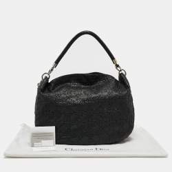 Pre Owned Dior Black Cannage Leather Whipstitch Hobo