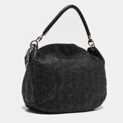 Pre Owned Dior Black Cannage Leather Whipstitch Hobo