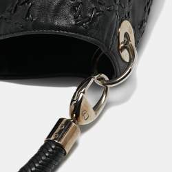 Pre Owned Dior Black Cannage Leather Whipstitch Hobo