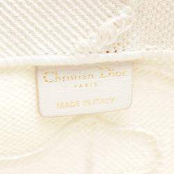 Dior White Canvas Large Embroidered Camouflage Book Tote Bag