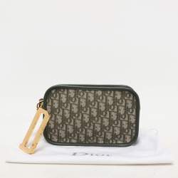 Dior Green Oblique Canvas and Leather Diorquake Clutch