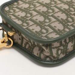 Dior Green Oblique Canvas and Leather Diorquake Clutch
