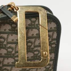 Dior Green Oblique Canvas and Leather Diorquake Clutch