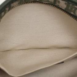 Dior Green Oblique Canvas and Leather Diorquake Clutch