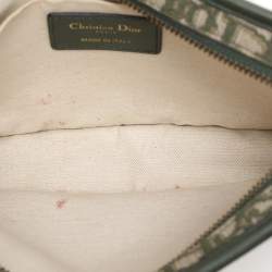 Dior Green Oblique Canvas and Leather Diorquake Clutch
