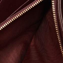 Pre Owned Dior Burgundy Leather Diorama Chain Clutch