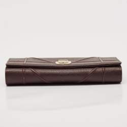 Pre Owned Dior Burgundy Leather Diorama Chain Clutch
