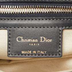 Pre Owned Dior Blue Oblique Canvas and Leather Saddle Bag