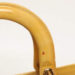 Pre Owned Dior Beige Patent Leather Large Lady Dior Tote