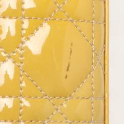 Pre Owned Dior Beige Patent Leather Large Lady Dior Tote