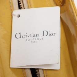 Pre Owned Dior Beige Patent Leather Large Lady Dior Tote