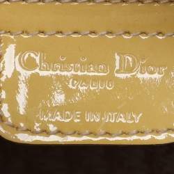 Pre Owned Dior Beige Patent Leather Large Lady Dior Tote