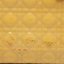 Pre Owned Dior Beige Patent Leather Large Lady Dior Tote