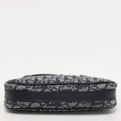 Pre Owned Dior Blue Oblique Canvas and Leather Diorissimo Shoulder Bag