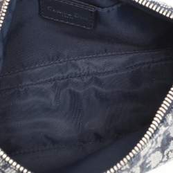 Pre Owned Dior Blue Oblique Canvas and Leather Diorissimo Shoulder Bag