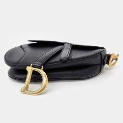 Dior Black Leather Mini Saddle Shoulder Bag