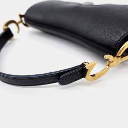 Dior Black Leather Mini Saddle Shoulder Bag