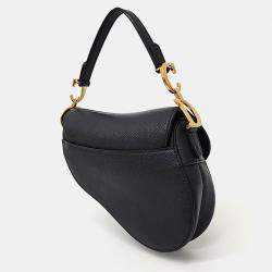 Dior Black Leather Mini Saddle Shoulder Bag