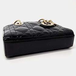 Dior Black Patent Leather Micro Lady D-Joy Tote Bag